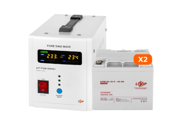 Комплект резервного живлення LogicPower 500 + гелева батарея 1080 Ватт (UPS 500+ АКБ GL 1080W)