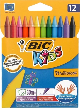 Олівці воскові BIC Plastidecor 12 кольорів (3270220000341)