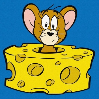 Obraz po numerach Ideyka Tom and Jerry: Miłośnik sera 25x25 cm (4823104393702)
