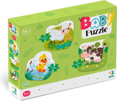 Puzzle 3 w 1 DoDo Zwierzęta wiejskie (4823115906496)