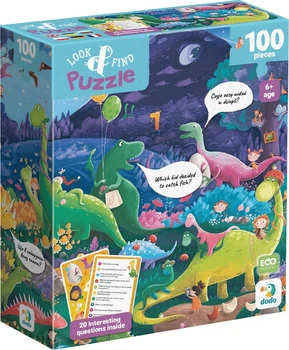 Puzzle DoDo Szukaj i znajdź Kraina dinozaurów 100 elementów (4823115911032)