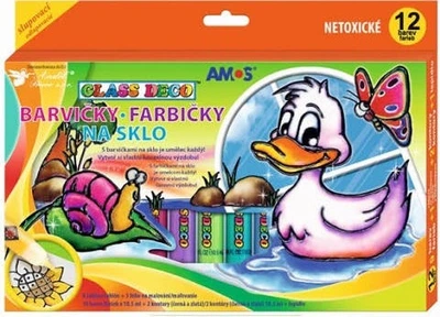 Zestaw kreatywny dla dzieci Amos Glass Deco Kaczuszka, 12 kolorów (8802946500192)
