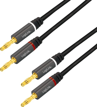 Кабель аудіо LogiLink 2x Banana - 2x Banana 3 м Чорний (4052792054279)