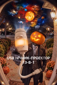 USB ночник проектор Galaxy Projector BL-USB03 13в1 со сменными дисками, 6 вариаций освещения
