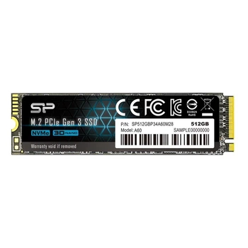 SSD Silicon Power A60 512 ГБ M.2 NVMe 2200/1600 МБ/с (4713436129646)