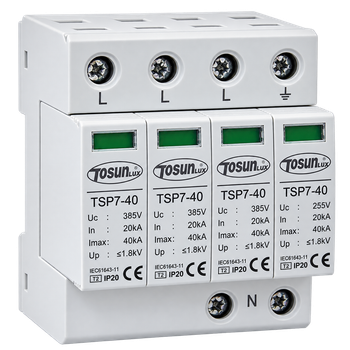 Ограничитель импульсного перенапряжения TOSUNlux TSP7-40, 4P, 20–40 кА, тип C (T2), 275 В AC