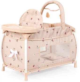 Багатофункціональне ліжечко для ляльок Bayer Design Multi Bed Beige and Flowers 62824AA (4003336628241)