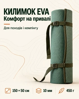 Килимок туристичний Паго EVA 150×50 см 10 мм оливковий (2791072102)