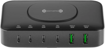 Зарядна станція 4smarts 7 в 1 100 W з бездротовою зарядкою Black-Grey (4252011906475)