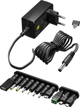 Блок живлення для ноутбука Goobay Universal Power Supply 5 V–15 V, Max. 36 W, 2.4 A (4040849744365)