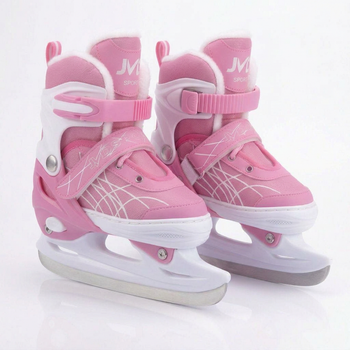 Коньки раздвижные ледовые розовые SP-Sport 7677 размер 38-42 Pink-White