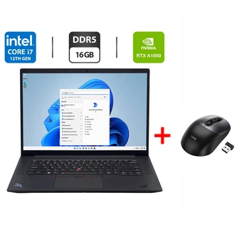 Ігровий ноутбук Lenovo ThinkPad P1 Gen 5 / 16" (1920x1200) IPS / Intel Core i7-12800H (14 (20) ядер по 3.7 - 4.8 GHz) / 16 GB DDR5 / 480 GB SSD / nVidia RTX A1000, 4 GB GDDR6, 128-bit / WebCam б/в + Подарунок Бездротова миша / USB