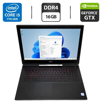 Ігровий ноутбук Dell Inspiron 15 Gaming 7567 / 15.6" (1920x1080) IPS / Intel Core i5-7300HQ (4 ядра по 2.5 - 3.5 GHz) / 16 GB DDR4 / 256 GB SSD + 1000 GB HDD / nVidia GeForce GTX 1050 Ti, 4 GB GDDR5, 128-bit / WebCam / Windows 11 Pro б/в