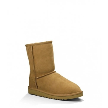 Дитячі уггі для дівчинки Замшеві Середні коричневі UGG Classic Short Kids Chestnut (28, коричневий)
