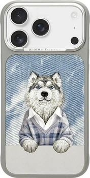 Etui do smartfona Apple iPhone 18 Pro/iPhone 17 Pro Nimmy Gentle Pets Series Dog MagSafe Grey (6980002140864)