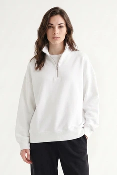 Свитшот женский оверсайз на молнии White 4XL