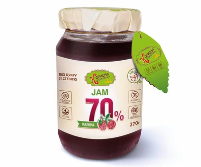 Джем Корисна Кондитерська малина без цукру 270г