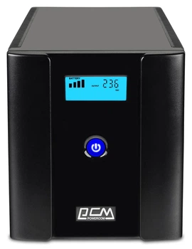 Джерело безперебійного живлення PowerCom RPT-1500AP LCD 1500VA 900W 4 розетки Schuko + дисплей LCD