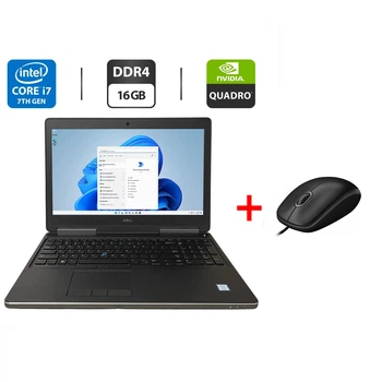 Мобільна робоча станція Dell Precision 7520 / 15.6" (1920x1080) IPS / Intel Core i7-7920HQ (4 (8) ядра по 3.1 - 4.1 GHz) / 16 GB DDR4 / 256 GB SSD + 500 GB HDD / nVidia Quadro M2200, 4 GB GDDR5, 128-bit / WebCam б/в + Подарунок Миша / USB