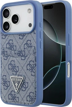 Etui portfelowe do smartfona Apple iPhone 18 Pro/iPhone 17 Pro Guess 4G Double Card Triangle Blue (3666339681500)