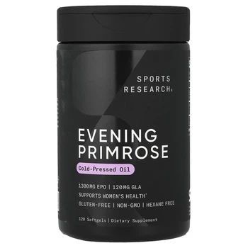 Олія примули вечірньої 1300 мг Sports Research Evening Primrose 120 рідких капсул