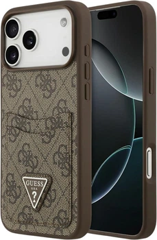 Чохол-гаманець для смартфона Apple iPhone 18 Pro Max/iPhone 17 Pro Max Guess 4G Double Card Triangle Brown (3666339681494)