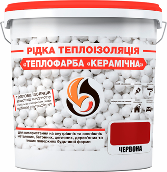 Рідка теплоізоляція для утеплення будь-яких поверхонь Теплофарба Керамічна Червона 1 л (38712718_rozetka)