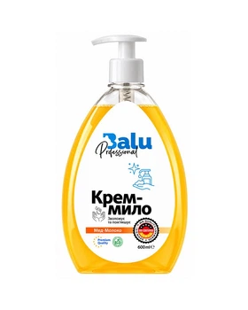 Жидкое крем-мыло BALU Professional Мед и молоко для увлажнения и смягчения кожи с дозатором 600 мл (4820159428021)