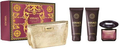 Набір для жінок Versace Crystal Noir Парфумована вода 90 мл + Гель для душу 100 мл + Лосьйон для тіла 100 мл + Косметичка (8011003918898)