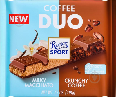 Шоколад Ritter Sport Coffee DUO: Milky Macchiato & Crunchy Coffee 218 г