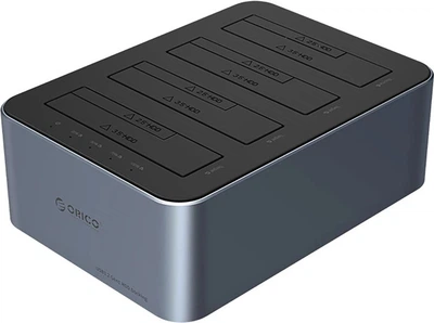 Станція докування Orico для 4 дисків 2.5"/3.5" SATA HDD/SSD з клонуванням Grey (6942227137609)