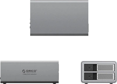 Матриця дисків Orico 9828RU3 ProRAID 2 Big DAS на 2 диски 2.5"/3.5" SATA HDD/SSD з RAID-контролером Grey (6942227137524)