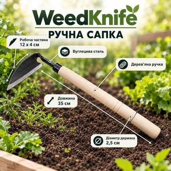 Ручная сапка для прополки и удаления сорняков WeedKnife, ширина сапы 12 см