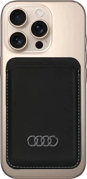 Magnetyczny portfel Audi Synthetic Leather Wallet Card Slot Black with MagSafe (6955250228022)