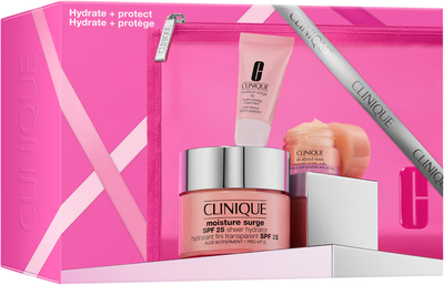 Набір для догляду за обличчям Clinique Hydrate + Protect Крем для обличчя із захистом SPF 25 50 мл + Крем для шкіри навколо очей 5 мл + Бальзам для губ 7 мл + Косметичка (192333320440)