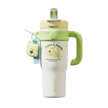 Термокружка Fuguang Ice King с ситечком и трубочкой 1.26 л Creamy Green (WFZ1287-1260)