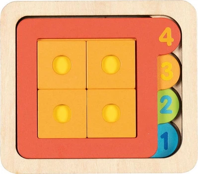 Puzzle drewniane warstwowe Goki Kształty i cyfry 15 elementów (5220252)