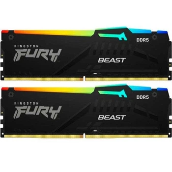 Модуль пам'яті для комп'ютера DDR5 16GB (2x8GB) 5600 MHz FURY Beast RGB Kingston Fury (ex.HyperX)