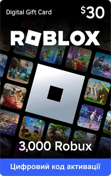 Карта пополнения Roblox Gift Card на 3000 ROBUX | 30$ (USD)