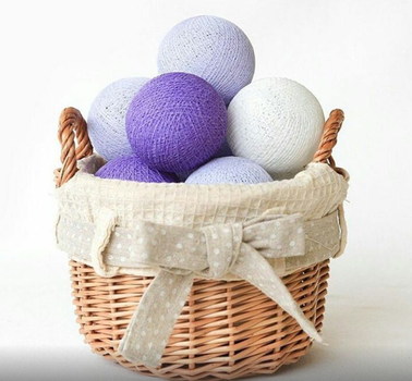 Гірлянда Cotton Bolls Лаванда декор 20 куль 3 метри