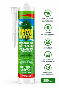 Герметик нейтральний всепогодний HERCUL NEUTRAL прозорий 280мл