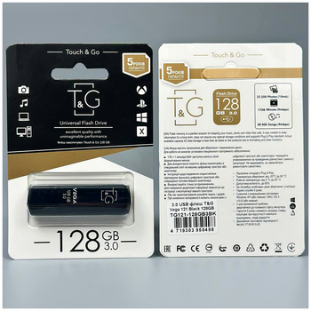 USB флешка 128Gb USB 3.0 скоростная накопитель T&G Vega 121 черный