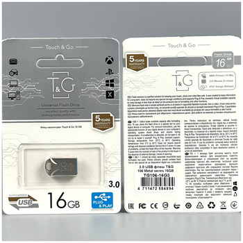 USB флешка 16Гб USB3.0 металлический корпус T&G 106 скоростная