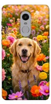 Чехол для Xiaomi Redmi Note 4X с принтом Flowery labrador