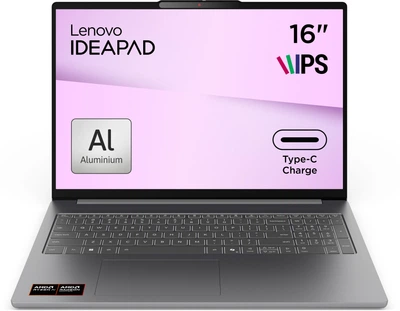Ноутбук Lenovo IdeaPad Slim 5 16AHP11 (83S4002GRA) Luna Grey / 16" IPS WUXGA / AMD Ryzen 7 260 / RAM 16 ГБ / SSD 1 ТБ / Подсветка клавиатуры / Зарядка по USB