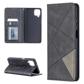 Чохол-книжка з кишеньками UniCase Geometric Pattern для Samsung Galaxy A12 (A125) / A12 Nacho (A127) / M12 (M127) - Black