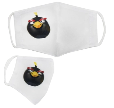 Многоразовая 4-х слойная защитная маска Angry birds Бомб размер 3 7-14 лет MiC (mask2NEW) (153178)
