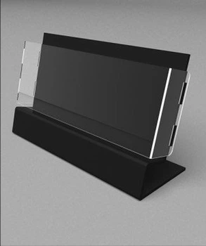Буклетница PlasticMarket горизонтальная 210х100 мм основание - черный акрил (PP-140)