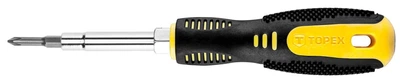 Отвертка TOPEX двухсторонняя 1/4" из биты SL PH для ремонта мастера из хромванадиевой стали (634132)