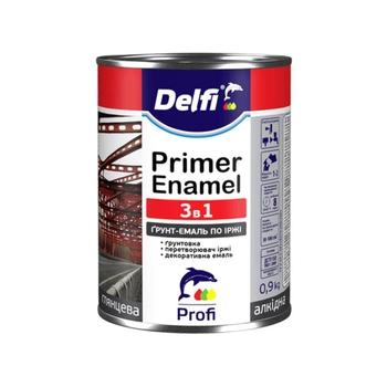 Грунт-эмаль Delfi Primer Enamel 3в1 серая, 0,9 кг (LM11756353)